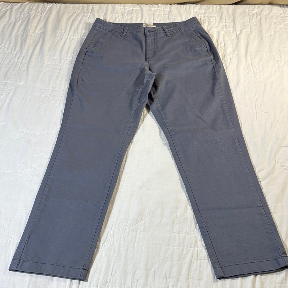 L.L.Bean‎ Favorite Fit Women's Slate Blue Straight Leg Flat Front Chinos Size 6